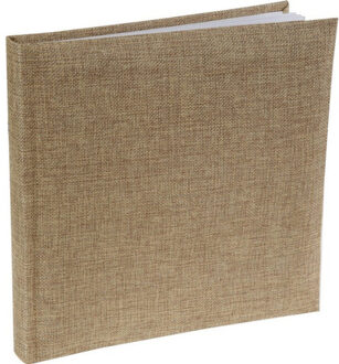 Santex Vierkant bruiloft/huwelijk gastenboek jute 24 x 24 cm - 22 paginas - Gastenboeken Bruin