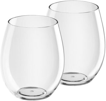 Santex water/drink glas - 10x - bolglas - transparant - 390 ml - onbreekbaar kunststof