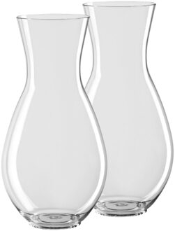 Santex Waterkaraf / wijnkaraf - 2x - 1000 ml - onbreekbaar kunststof - transparant