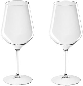 Santex Wijnglas - 2x - onbreekbaar kunststof - 47 cl - 470 ml - witte en rode wijn glazen