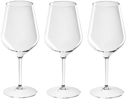 Santex Wijnglas - 3x - onbreekbaar kunststof - 47 cl - 470 ml - witte en rode wijn glazen