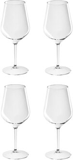 Santex Wijnglas - 4x - onbreekbaar kunststof - 47 cl - 470 ml - witte en rode wijn glazen