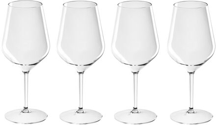 Santex Wijnglas - 4x - onbreekbaar kunststof - 47 cl - 470 ml - witte en rode wijn glazen