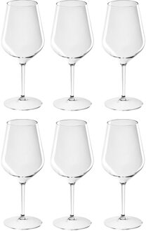 Santex Wijnglas - 6x - onbreekbaar kunststof - 47 cl - 470 ml - witte en rode wijn glazen