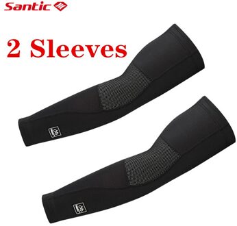Santic Fitness Arm Warmers Winter Thermische Running Elleboog Pads Outdoor Sport Mouwen Comfortabel Ademend Fietsen Arm Covers zwart of 2 / L