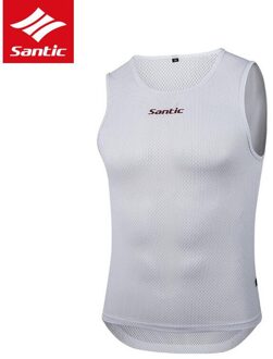 Šantić Mens Zomer Fietsen Vest Wit Riding Ondergoed Sneldrogende Ademend Fiets Korte Mouwen Running Fitness Vest Beige / S/M