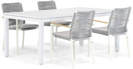 Santika Giovane/Concept 180 cm dining tuinset 5-delig Wit