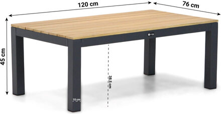Santika Shadow lounge tafel 120x70 cm Grijs-antraciet
