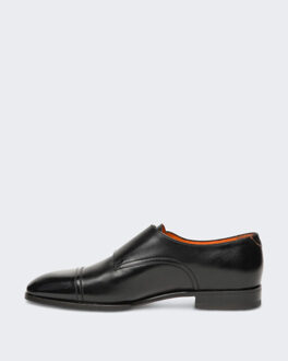Santoni Heren double buckle loafer Zwart - 41