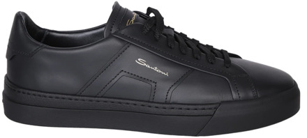Santoni Zwarte Sneakers Ss24 Santoni , Black , Heren - 40 1/2 Eu,41 1/2 Eu,43 1/2 Eu,42 1/2 Eu,43 Eu,44 Eu,41 Eu,42 EU