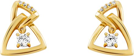 'Santorini' Dames 925 Sterling Zilveren Oorknoppen - Goud ZO-7570/G