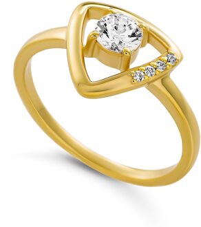 'Santorini' Dames 925 Sterling Zilveren Set: Ketting + Oorbellen + Ring - Gouden SET-7570/G - Q