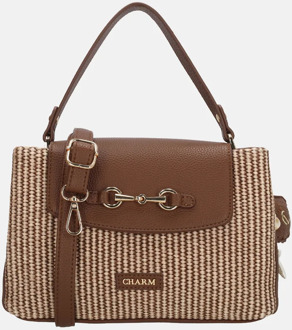 Santorini handtas 2vaks overslag bruin