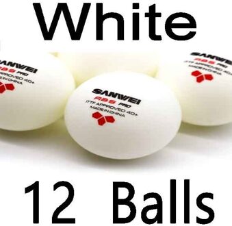 Sanwei 3-Ster Abs 40 + Pro Tafeltennis Bal Ittf Goedgekeurd Nieuw Materiaal Plastic Ping Pong Ballen wit 12 Balls