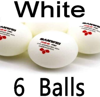 Sanwei 3-Ster Abs 40 + Pro Tafeltennis Bal Ittf Goedgekeurd Nieuw Materiaal Plastic Ping Pong Ballen wit 6 Balls