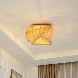 Sanza plafondlamp, 50 cm, hout, gebogen Licht hout, zwart