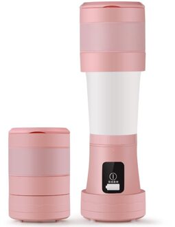 Sapcentrifuge Elektrische Silicone Inklapbare Intrekbare Hittebestendig Usb Opladen 450Ml Draagbare Blender roze