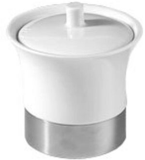 Sapho Accessoires Potje Sapho Justy Vrijstaand 12.7x11.8 cm Keramiek Wit / RVS Sapho