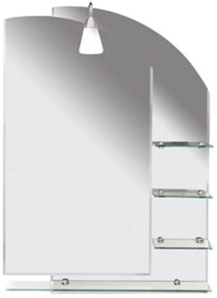 Sapho Badkamerspiegel Sapho Wega 65x90 cm met Planchetten Glas Aluminium