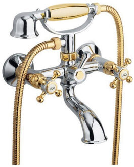 Sapho Badmengkraan Sapho Antea met Handdouche 2-knop 11 cm Chroom / Goud Sapho