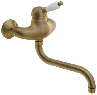 Sapho Badmengkraan Sapho Kirké 1-hendel Wit Retro Uitloop Gebogen 20 cm Brons Sapho