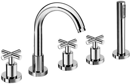 Sapho Badrandkraan Sapho Axia 3-kruisgreep Mengkraan Compleet 5-gats Chroom