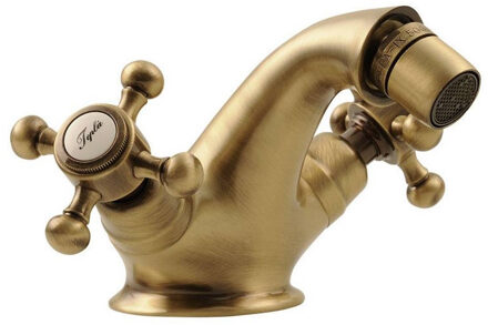 Sapho Bidetmengkraan Sapho Antea 2-knop Gebogen 7.2 cm Brons (incl. clickwaste)