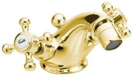 Sapho Bidetmengkraan Sapho Antea 2-knop Gebogen 7.2 cm Goud (incl. clickwaste)