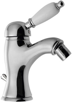 Sapho Bidetmengkraan Sapho Kirké Retro Wit 1-hendel Gebogen 18.2 cm Chroom (incl. clickwaste)