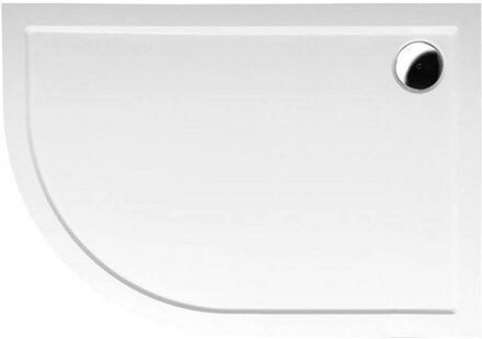 Sapho Douchebak Gegoten Marmer Sapho Rena 100x80x4 cm Kwartrond Rechts Wit