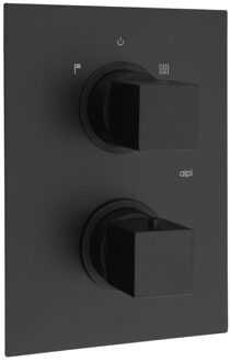 Sapho Douchekraan Inbouw Sapho Dimy Thermostatisch Afbouwdeel 2-weg Mat Zwart Sapho