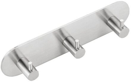 Sapho Drievoudige Handdoekhaak Sapho 19x4.6 cm Zelfklevend Geborsteld RVS Sapho