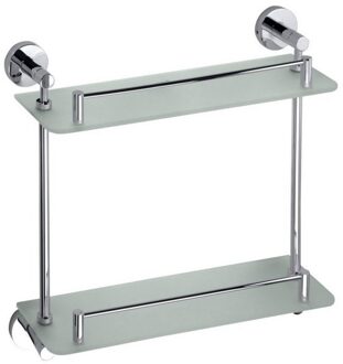 Sapho Dubbele Glazen Planchet Sapho X-Round 40x40 cm Chroom / Melkglas Sapho