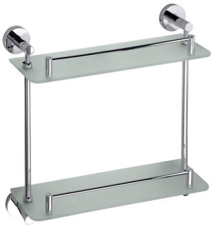 Sapho Dubbele Glazen Planchet Sapho X-Round 40x40 cm Chroom / Melkglas