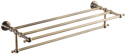 Sapho Dubbele Handdoekhouder Sapho Diamond met Plankopslag 60.5 cm Brons