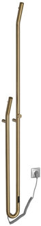 Sapho Elektrische Radiator Sapho Duopasso Met Timer 12,2x170 cm 45W Geborsteld Goud Sapho