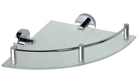 Sapho Glazen Hoek Planchet Sapho X-Round 25x7 cm met Rails Chroom Sapho