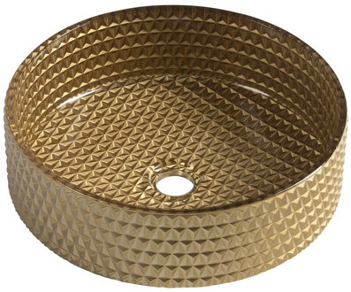 Sapho Glazen Waskom Gegraveerd Sapho Maragua 39,5 cm Goud