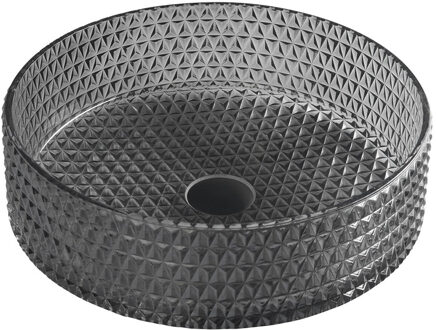 Sapho Glazen Waskom Gegraveerd Sapho Maragua 39,5 cm Zwart