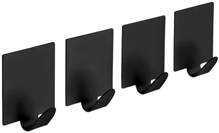 Sapho Handdoekhaken Sapho 4PCS 4.4x4.4 cm Zelfklevend Roestvrij Staal Mat Zwart