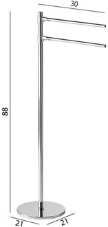 Sapho Handdoekhouder Sapho Gedy Vrijstaand 88 cm Chroom Sapho