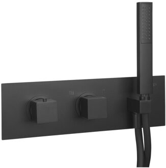Sapho Inbouw Thermostatische Douchekraan Sapho Dimy 2-Weg Mat Zwart (incl. handdouche)