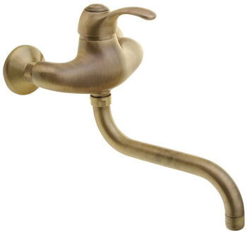 Sapho Inbouw Wastafelmengkraan Sapho Kirké 1-hendel Uitloop Gebogen 20 cm Brons