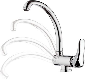 Sapho Keukenmengkraan Sapho Saly 1-Hendel Opklapbare Uitloop 29 cm Chroom Sapho