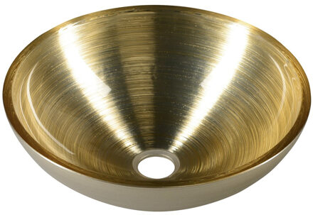 Sapho Murano glazen waskom 40cm bruin / goud