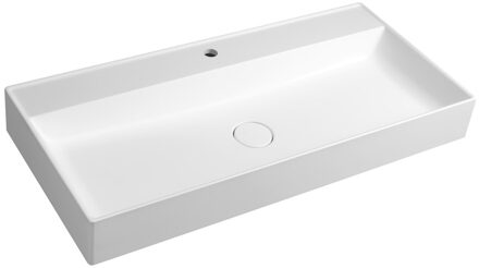 Sapho Opbouw Wastafel Sapho Twig Met Wastekapje 100x47 cm Cast Marble Wit