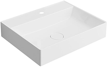 Sapho Opbouw Wastafel Sapho Twig Met Wastekapje 60x47 cm Cast Marble Wit Sapho