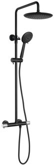 Sapho Regendouche met Thermostatische Mengkraan Sapho Solaris Mat Zwart/Chroom