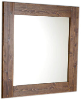 Sapho Spiegel met Houten Frame Sapho Brand 80x80 cm Gebeitst Sparrenhout Bruin