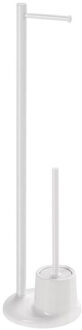 Sapho Toiletborstelhouder Sapho White Line Vrijstaand met Toiletrolhouder Wit